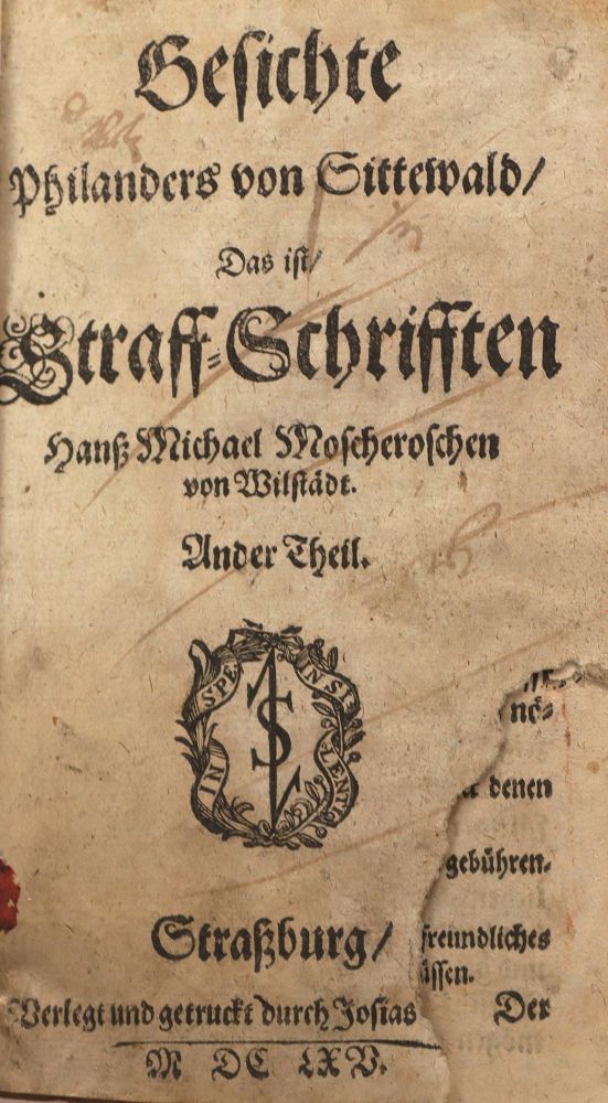 Große Abbildung Nr.1: 125-1161 Moscherosch,J.M.: (Literatur und illustrierte Bücher bis 19.Jahrhundert)