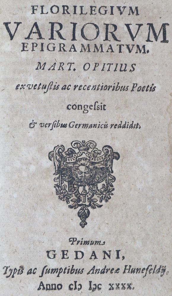 Große Abbildung Nr.1: 125-1164 Opitz,M.: (Literatur und illustrierte Bücher bis 19.Jahrhundert)