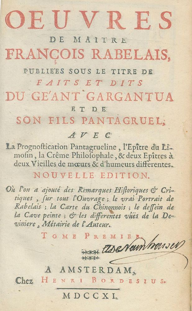 Große Abbildung Nr.3: 125-1174 Rabelais,F.: (Literatur und illustrierte Bücher bis 19.Jahrhundert)