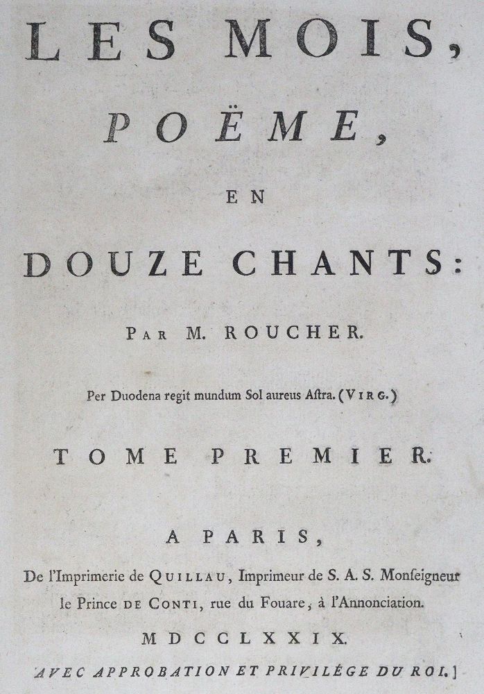Große Abbildung Nr.2: 125-1178 Roucher,(J.A.).: (Literatur und illustrierte Bücher bis 19.Jahrhundert)