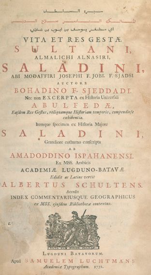 Große Abbildung Nr.1: 125-1191 Schultens,A. (Hrsg.).: (Literatur und illustrierte Bücher bis 19.Jahrhundert)