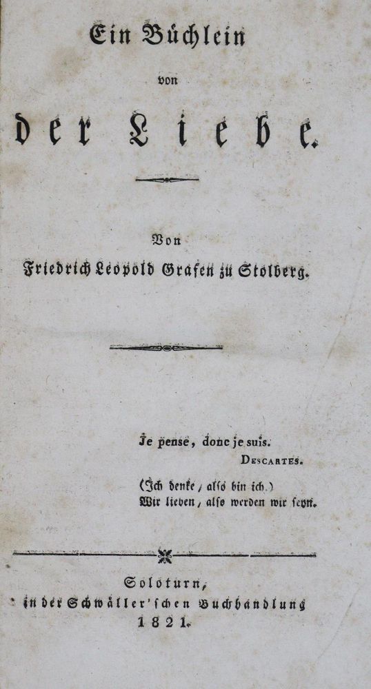 Große Abbildung Nr.1: 125-1198 Stolberg,F.L.v.: (Literatur und illustrierte Bücher bis 19.Jahrhundert)