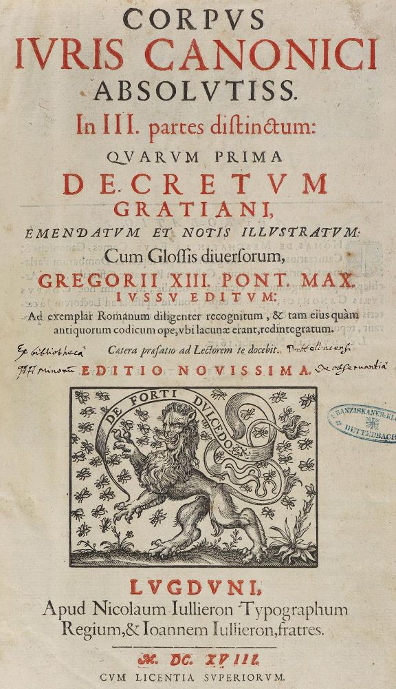 Große Abbildung Nr.2: 125-120 Corpus juris canonici,: (Alte Drucke, Handschriften und Theologie)