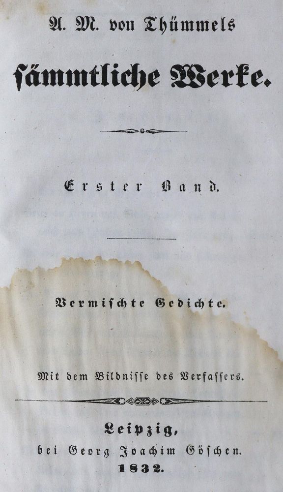 Große Abbildung Nr.3: 125-1205 Thümmel,M.A.v.: (Literatur und illustrierte Bücher bis 19.Jahrhundert)