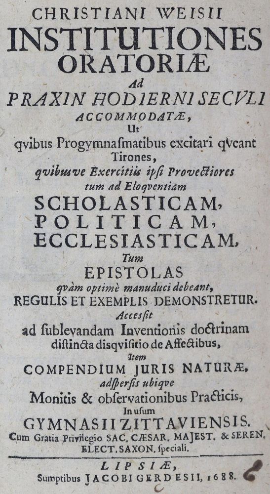 Große Abbildung Nr.1: 125-1224 Weise,C.: (Literatur und illustrierte Bücher bis 19.Jahrhundert)