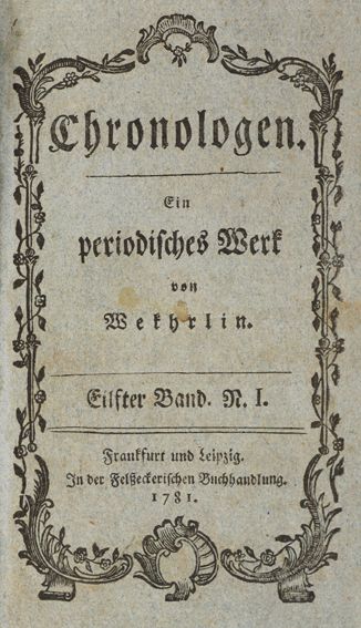 Große Abbildung Nr.1: 125-1225 Wekhrlin,(W.L.).: (Literatur und illustrierte Bücher bis 19.Jahrhundert)
