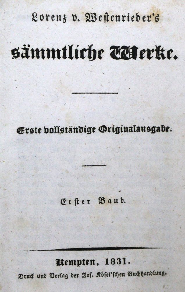 Große Abbildung Nr.1: 125-1226 Westenrieder,L.v.: (Literatur und illustrierte Bücher bis 19.Jahrhundert)