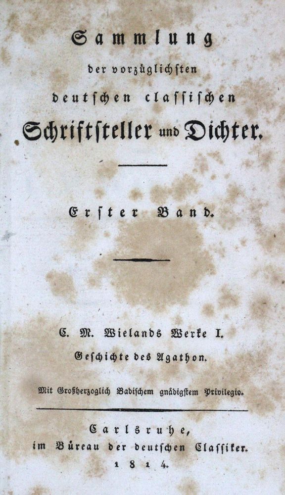 Große Abbildung Nr.1: 125-1227 Wieland,C.M.: (Literatur und illustrierte Bücher bis 19.Jahrhundert)