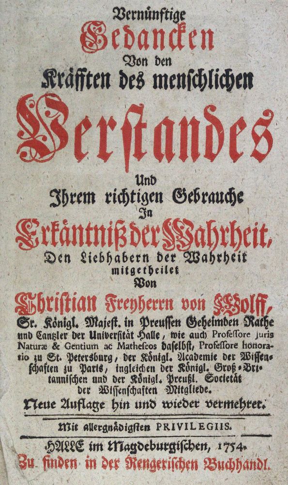 Große Abbildung Nr.1: 125-1231 Wolff,C.v.: (Literatur und illustrierte Bücher bis 19.Jahrhundert)