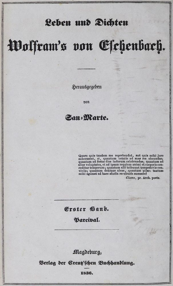 Große Abbildung Nr.1: 125-1233 Wolfram von Eschenbach.: (Literatur und illustrierte Bücher bis 19.Jahrhundert)