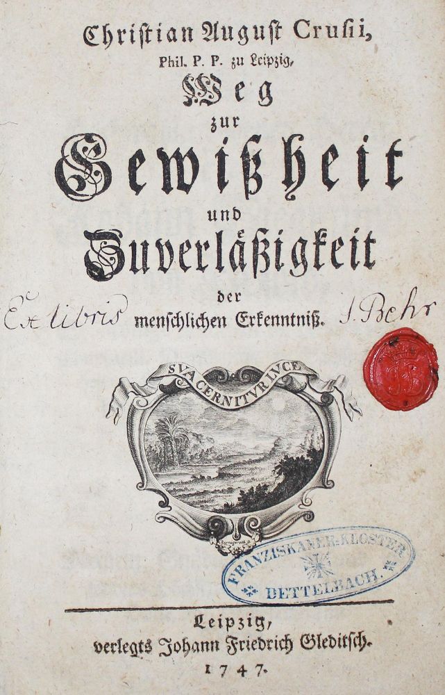 Große Abbildung Nr.1: 125-124 Crusius,C.A.: (Alte Drucke, Handschriften und Theologie)