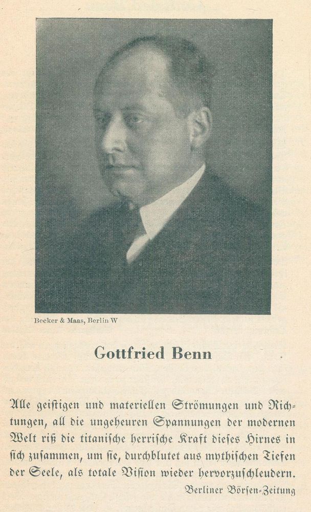 Große Abbildung Nr.2: 125-1254 Benn,G.: (Literatur und illustrierte Bücher 20.Jahrhundert - Alte Literatur in modernen Ausgaben)