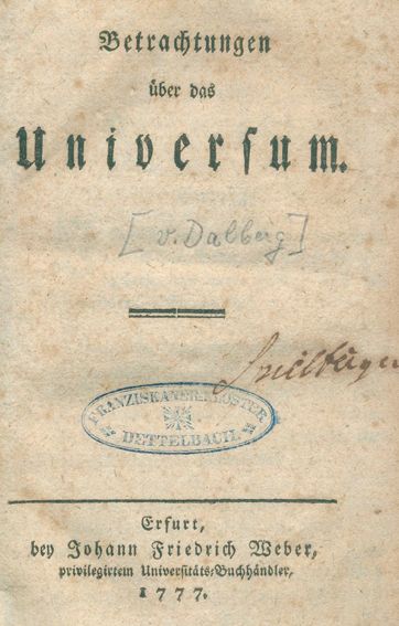 Große Abbildung Nr.1: 125-129 (Dalberg,C.T.v.).: (Alte Drucke, Handschriften und Theologie)