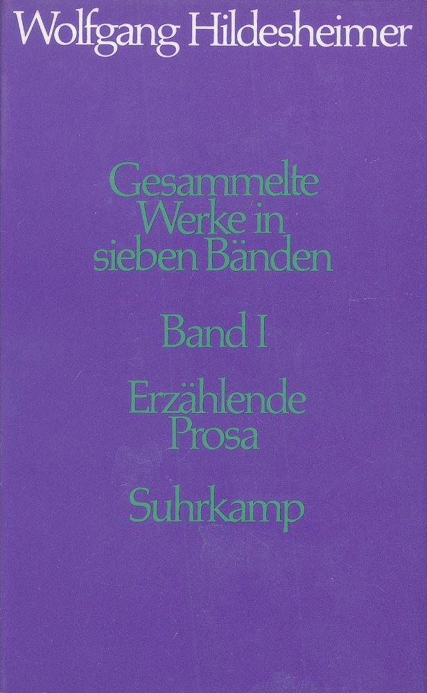 Große Abbildung Nr.1: 125-1312 Hildesheimer,W.: (Literatur und illustrierte Bücher 20.Jahrhundert - Alte Literatur in modernen Ausgaben)