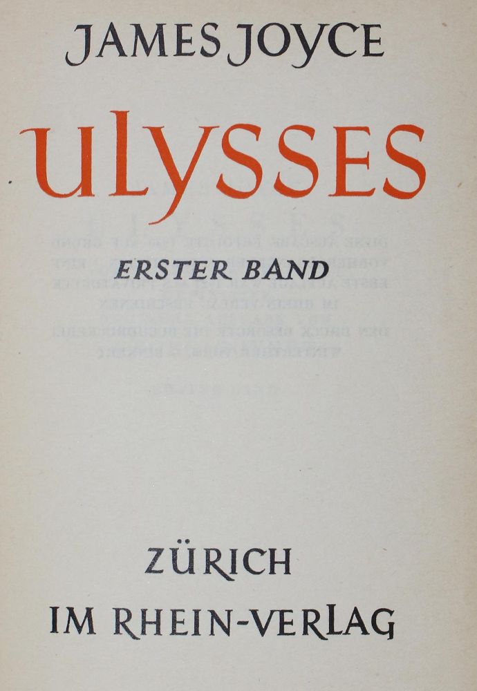 Große Abbildung Nr.1: 125-1326 Joyce,J.: (Literatur und illustrierte Bücher 20.Jahrhundert - Alte Literatur in modernen Ausgaben)