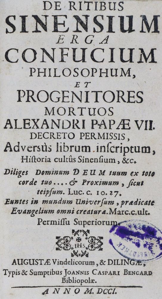 Große Abbildung Nr.1: 125-133 De ritibus Sinensium: (Alte Drucke, Handschriften und Theologie)