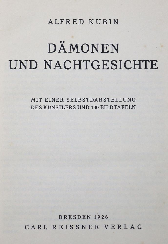 Große Abbildung Nr.3: 125-1348 Kubin,A.: (Literatur und illustrierte Bücher 20.Jahrhundert - Alte Literatur in modernen Ausgaben)