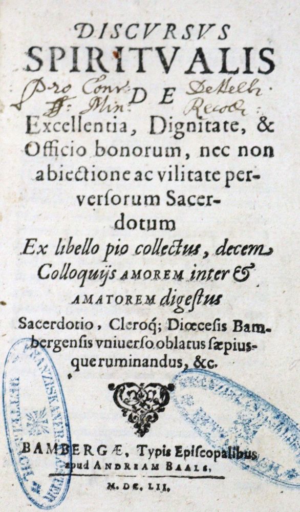 Große Abbildung Nr.1: 125-137 Discursus spiritualis: (Alte Drucke, Handschriften und Theologie)