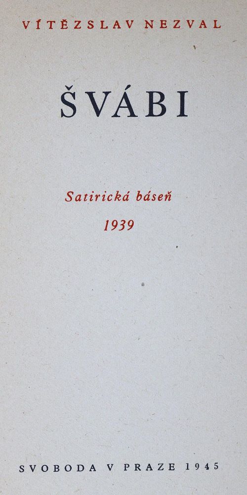 Große Abbildung Nr.1: 125-1370 Nezval,V.: (Literatur und illustrierte Bücher 20.Jahrhundert - Alte Literatur in modernen Ausgaben)