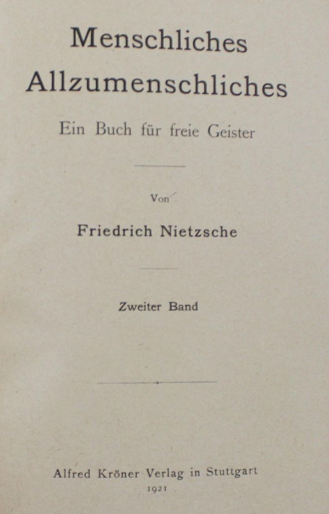 Große Abbildung Nr.1: 125-1371 Nietzsche,F.: (Literatur und illustrierte Bücher 20.Jahrhundert - Alte Literatur in modernen Ausgaben)