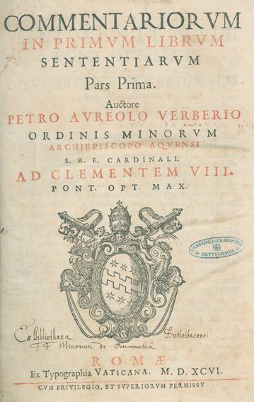 Große Abbildung Nr.1: 125-14 Aureolus,P.: (Alte Drucke, Handschriften und Theologie)
