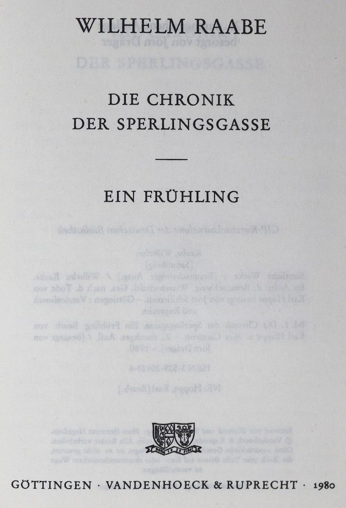Große Abbildung Nr.2: 125-1414 Raabe,W.: (Literatur und illustrierte Bücher 20.Jahrhundert - Alte Literatur in modernen Ausgaben)