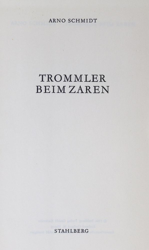 Große Abbildung Nr.1: 125-1433 Schmidt,A.: (Literatur und illustrierte Bücher 20.Jahrhundert - Alte Literatur in modernen Ausgaben)