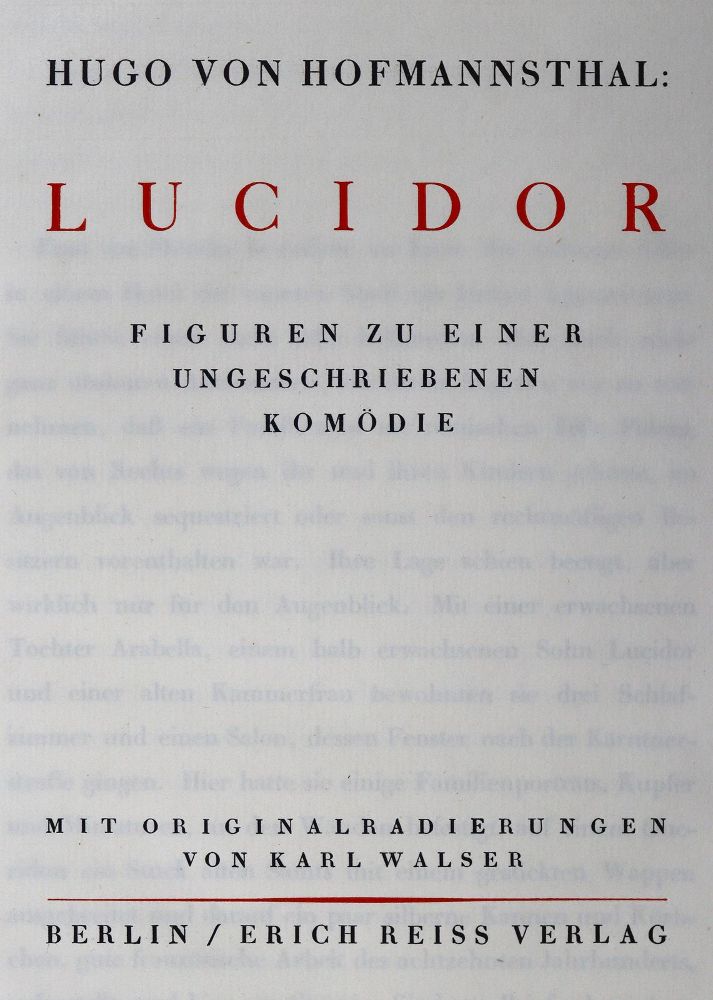 Große Abbildung Nr.2: 125-1468 Hofmannsthal,H.v.: (Walser)