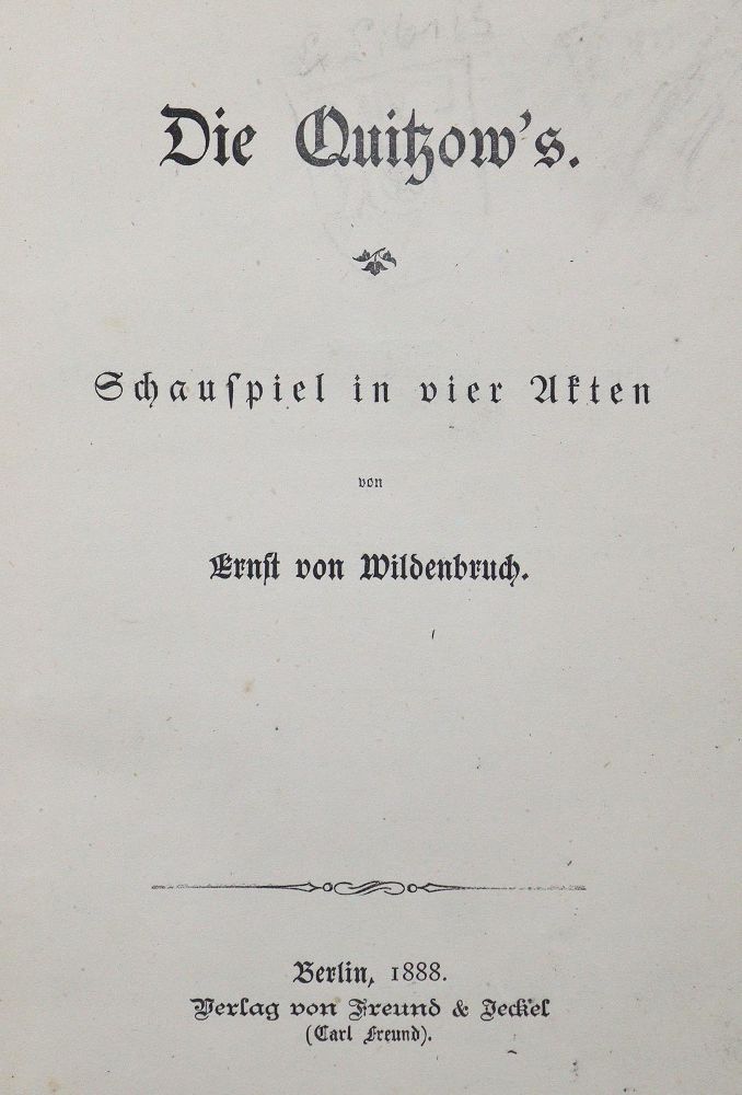Große Abbildung Nr.1: 125-1473 Wildenbruch,E.v.: (Literatur und illustrierte Bücher 20.Jahrhundert - Alte Literatur in modernen Ausgaben)