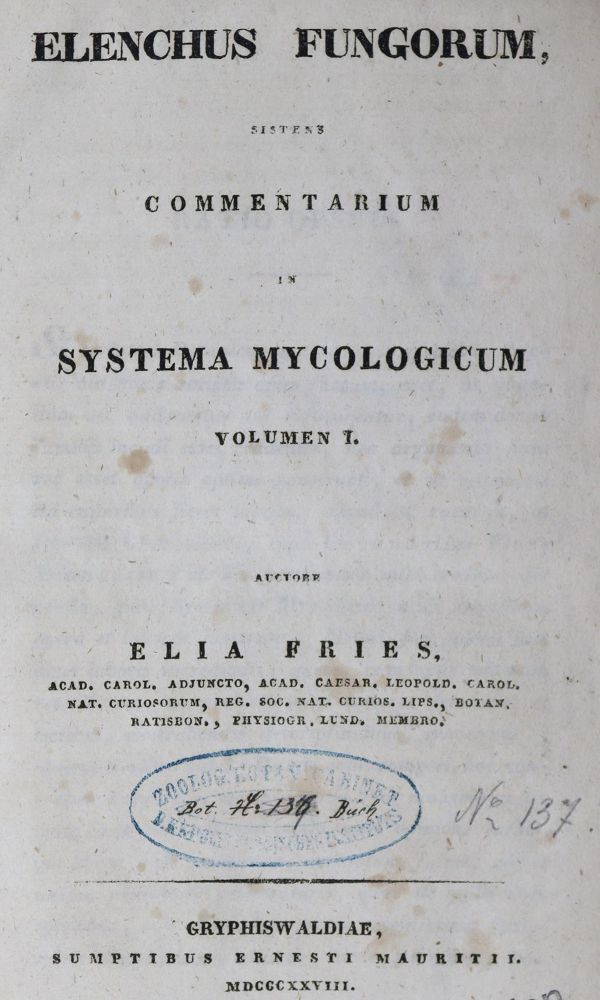 Große Abbildung Nr.1: 125-1496 Fries,E.M.: (Botanik, Pilze)