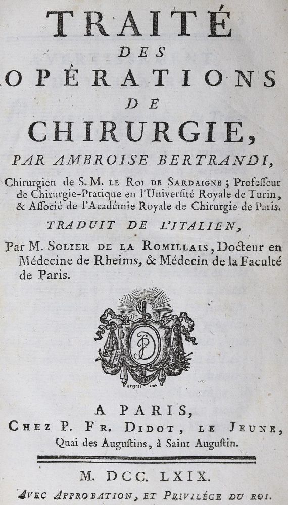 Große Abbildung Nr.1: 125-1521 Bertrandi,(G.)A.: (Medizin)
