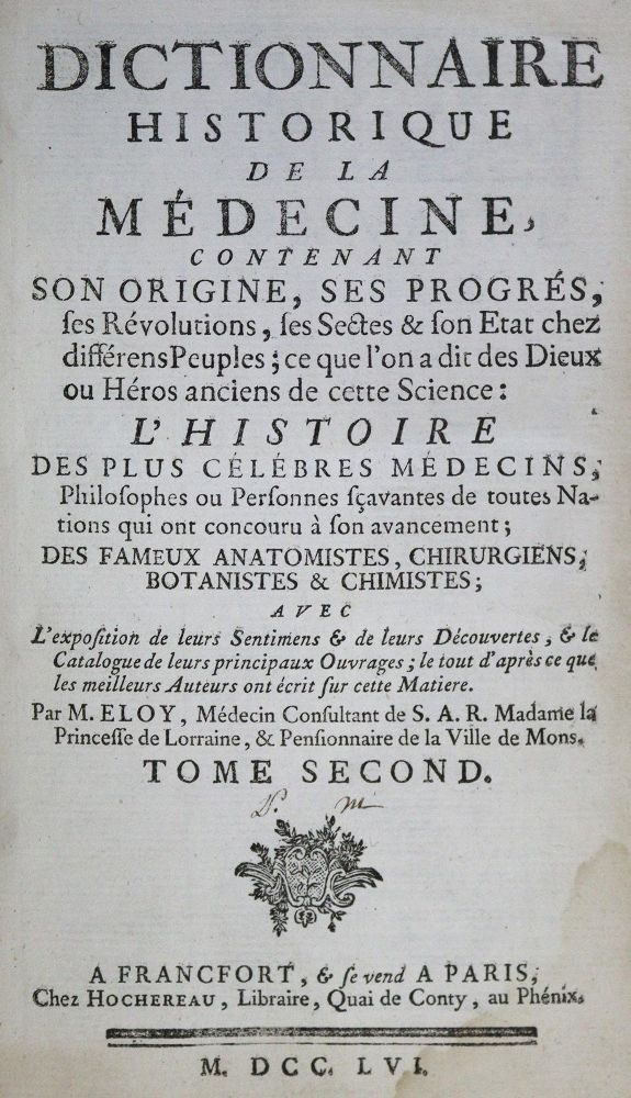 Große Abbildung Nr.1: 125-1540 Eloy,(N.F.J.).: (Medizin)