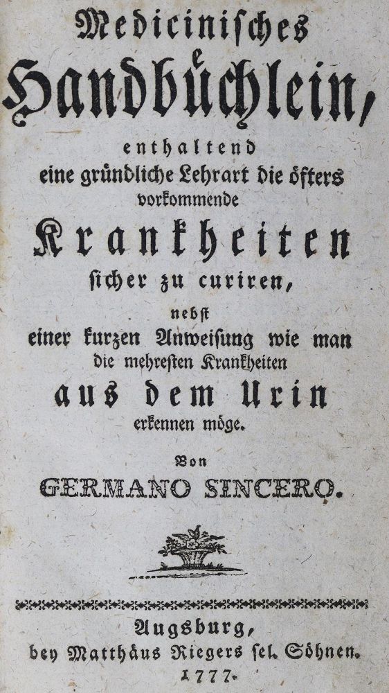 Große Abbildung Nr.1: 125-1550 Germano Sincero (Pseud.).: (Medizin)