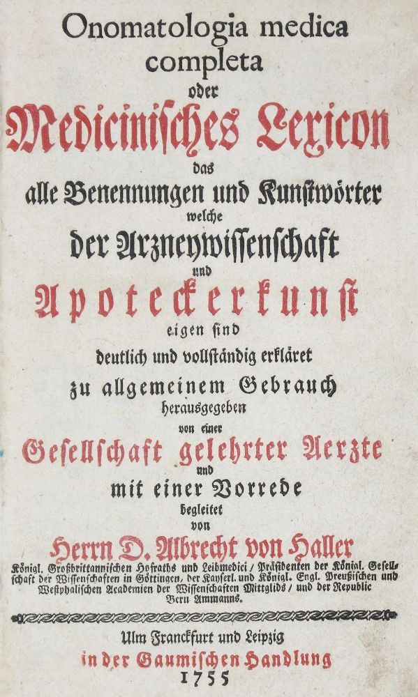 Große Abbildung Nr.1: 125-1561 Haller,A.v.: (Medizin)