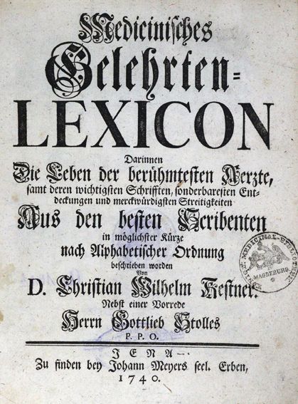 Große Abbildung Nr.1: 125-1565 Kestner,C.W.: (Medizin)