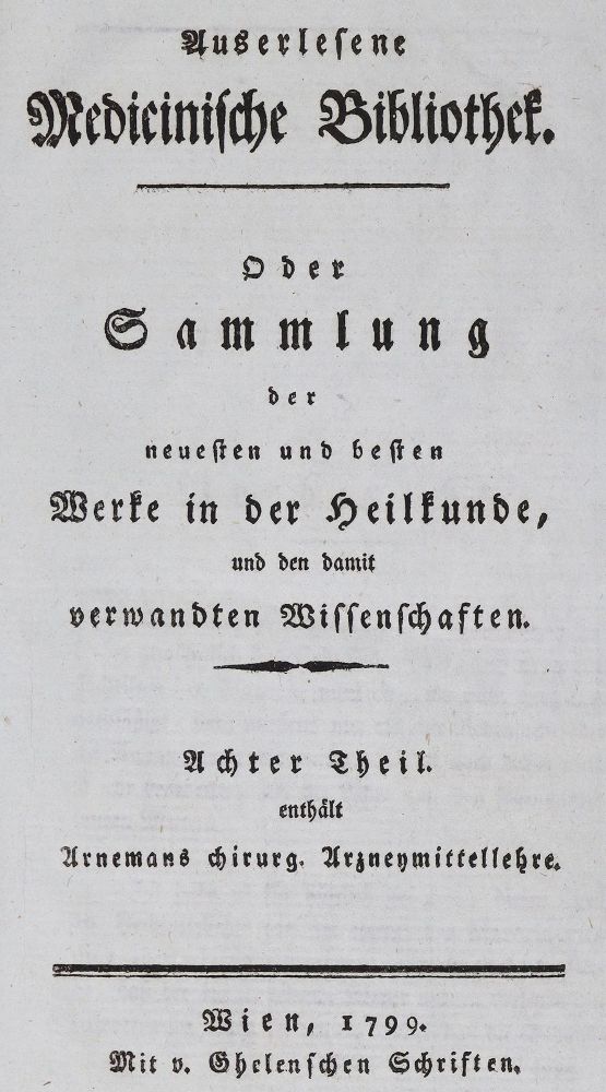 Große Abbildung Nr.1: 125-1582 Arneman(n),J.: (Medizin, Pharmazie)