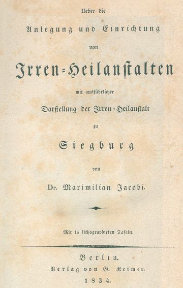 Große Abbildung Nr.1: 125-1589 Jacobi,M.: (Medizin, Psychiatrie)