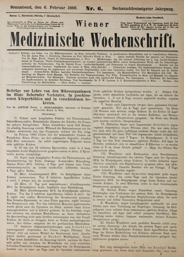 Große Abbildung Nr.1: 125-1592 Freud,S.: (Medizin, Psychologie)