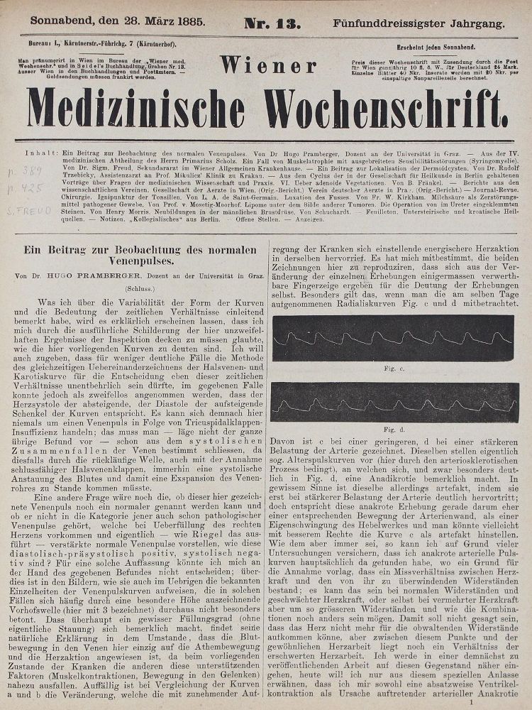 Große Abbildung Nr.1: 125-1595 Freud,S.: (Medizin, Psychologie)