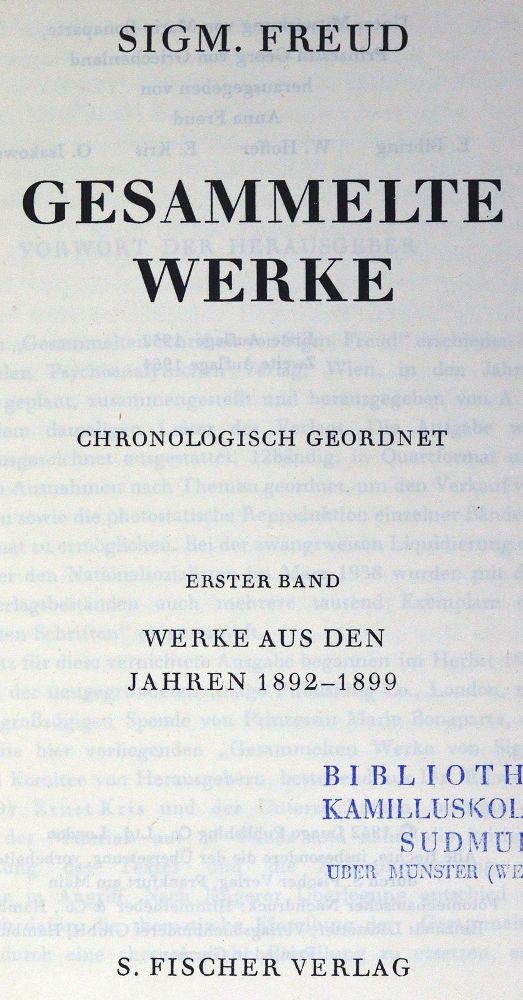 Große Abbildung Nr.1: 125-1597 Freud,S.: (Medizin, Psychologie)