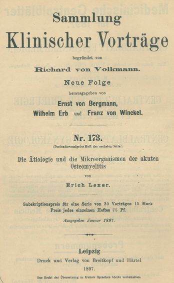 Große Abbildung Nr.1: 125-1615 Sammlung klinischer Vorträge,: (Medizin)