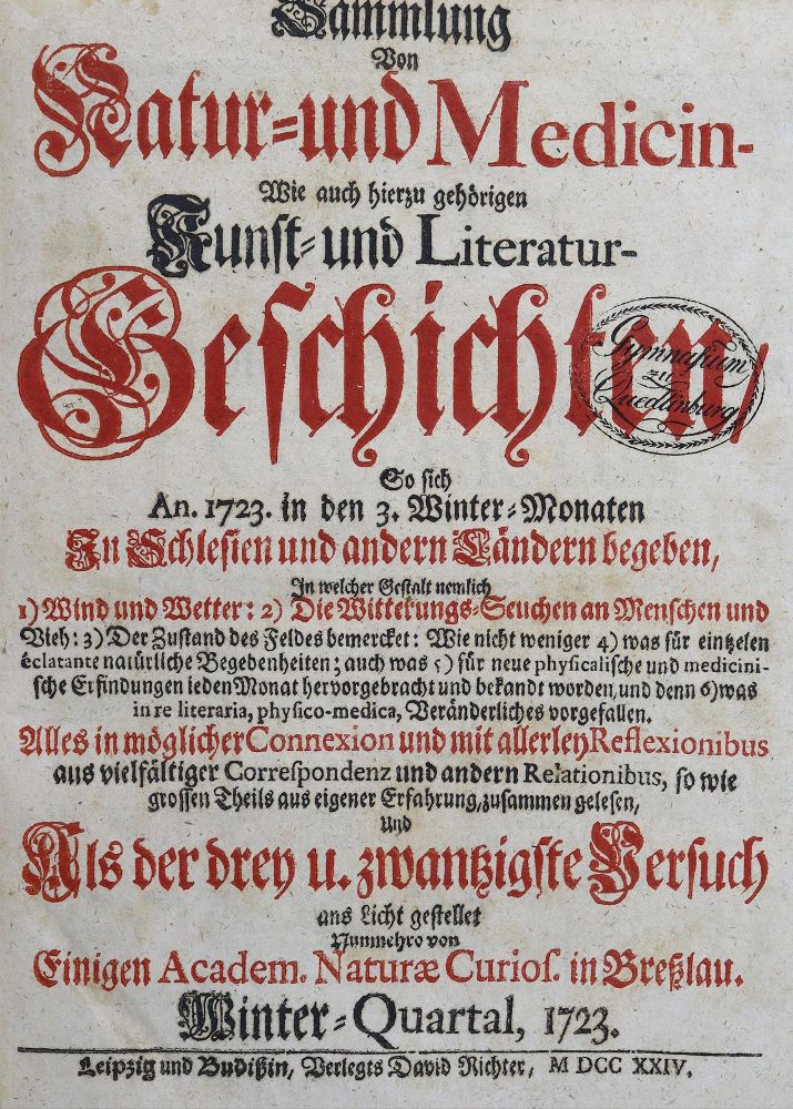 Große Abbildung Nr.1: 125-1616 Sammlung von Natur- und Medicin-: (Medizin)