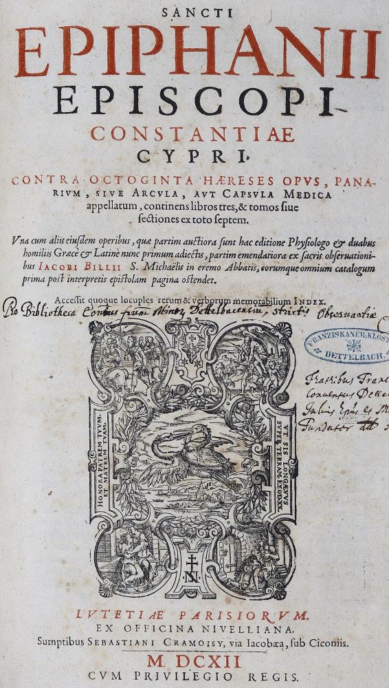 Große Abbildung Nr.1: 125-163 Epiphanius Constantiniae.: (Alte Drucke, Handschriften und Theologie)