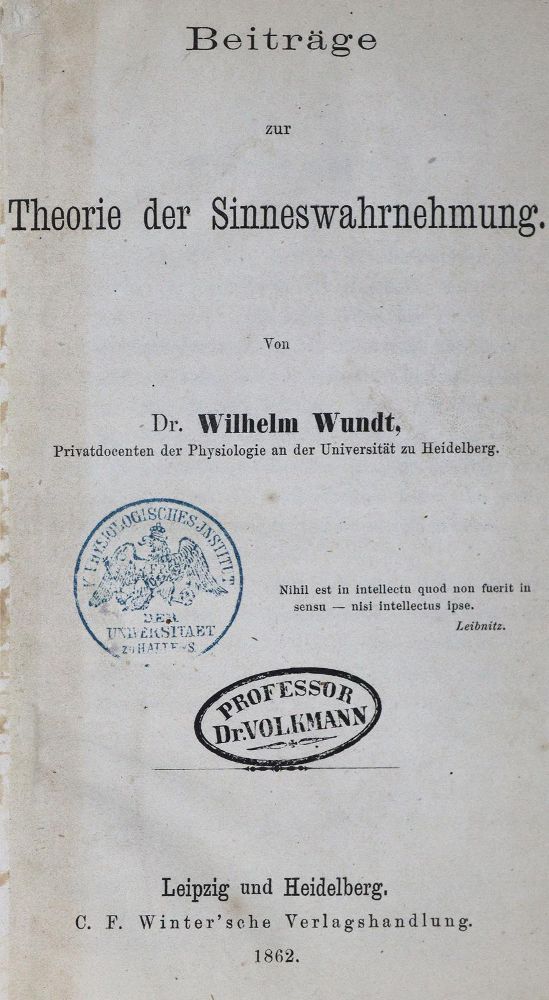 Große Abbildung Nr.1: 125-1632 Wundt,W.: (Medizin)