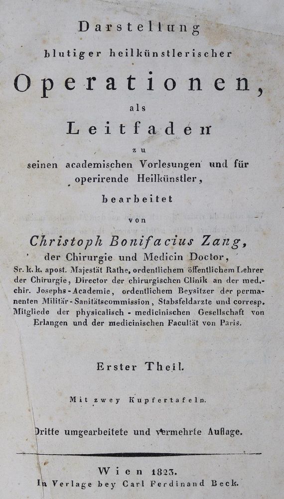 Große Abbildung Nr.1: 125-1634 Zang,C.B.: (Medizin)