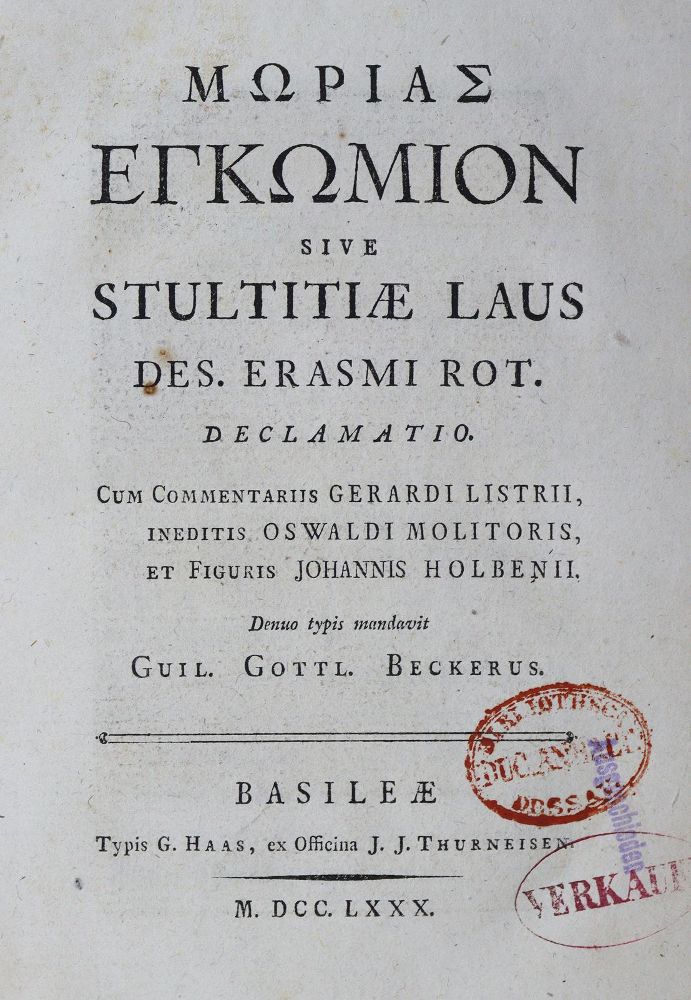 Große Abbildung Nr.2: 125-165 Erasmus von Rotterdam,D.: (Alte Drucke, Handschriften und Theologie)
