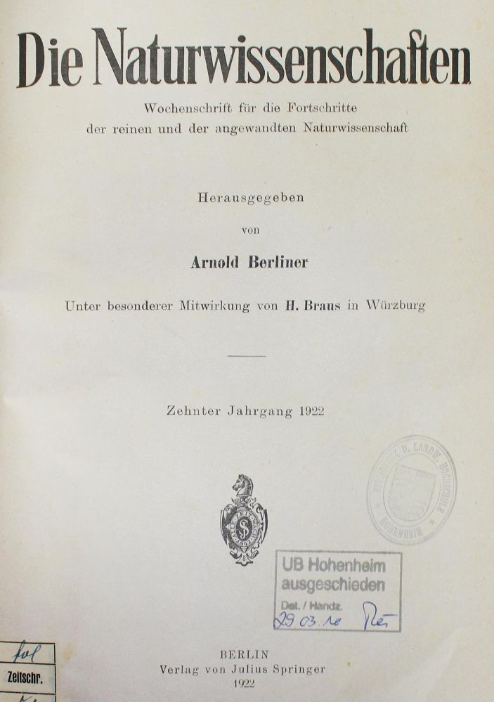 Große Abbildung Nr.1: 125-1686 Berliner,A. u. A.Pütter (Hrsg.).: (Verschiedene Gebiete - Varia)