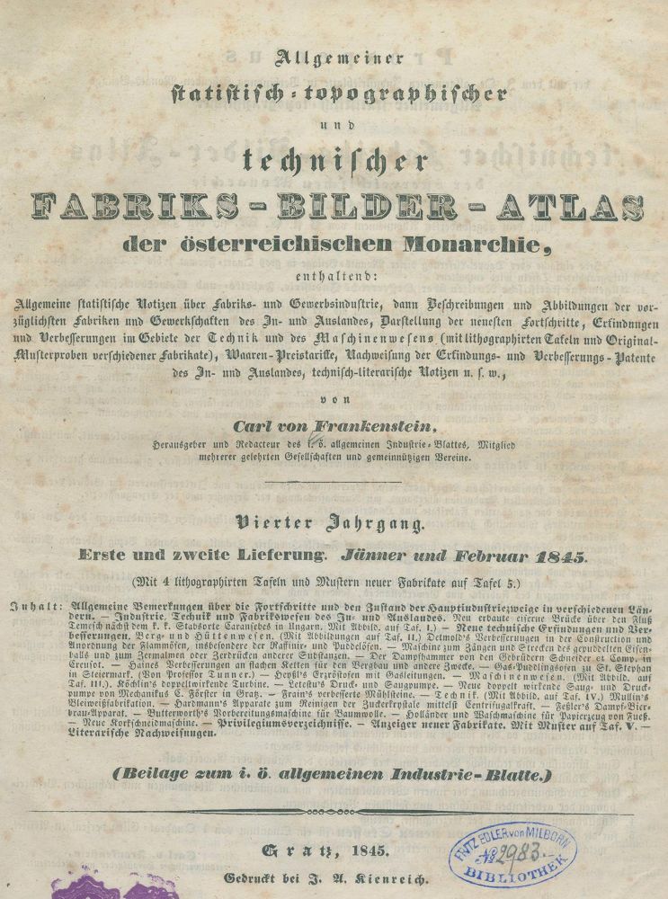 Große Abbildung Nr.2: 125-1695 Frankenstein,C.v.: (Verschiedene Gebiete - Varia)
