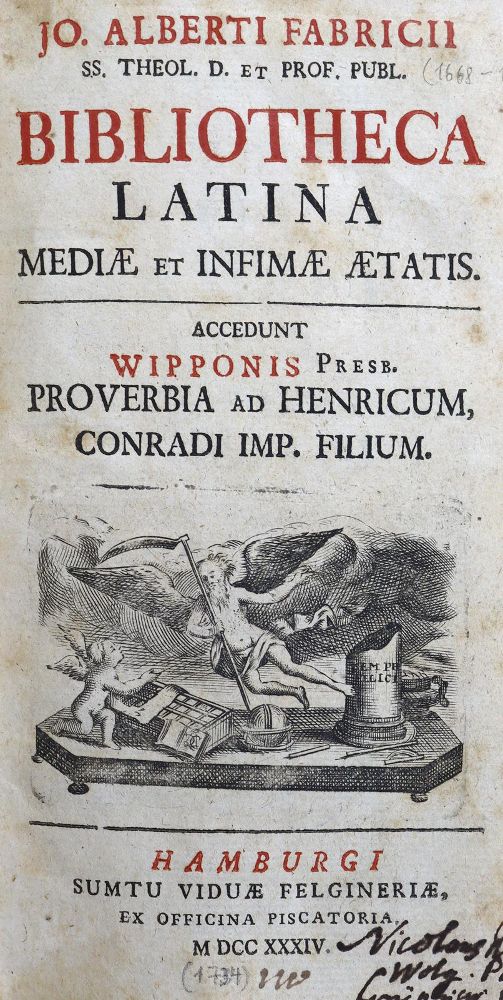 Große Abbildung Nr.1: 125-170 Fabricius,J.A.: (Alte Drucke, Handschriften und Theologie)