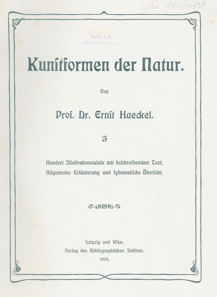 Große Abbildung Nr.1: 125-1701 Haeckel,E.: (Verschiedene Gebiete - Varia)